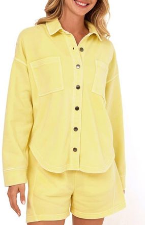 Threads 4 Thought Blaire Mineral Wash Fleece Shirt Jacket in Lemonade at Nordstrom, Size Xx-Large