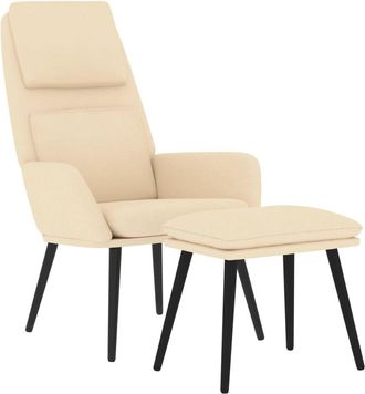 vidaXL Sill&oacute;n De Relax Con Reposapi&eacute;s De Tela Color Crema Vidaxl