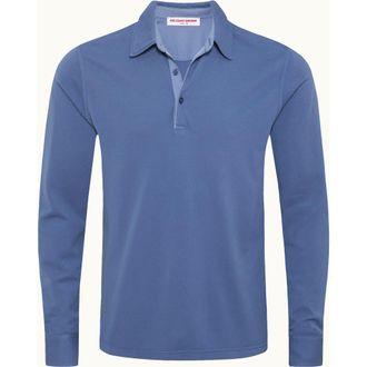 Orlebar Brown Garfield Classic Fit Garment Dye Jersey Polo Shirt in Nightfall Blue at Nordstrom, Size Xxx-Large