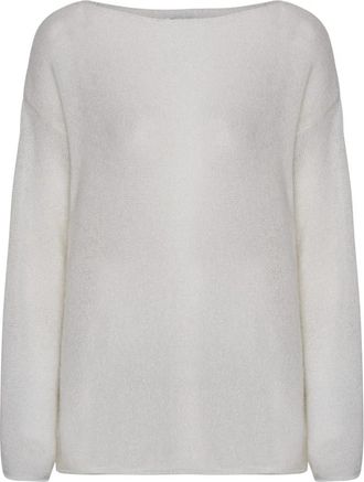 Americandreams Molly Star Pullover - Dames - Ronde hals truien - Wit - S/M - Wol - Truien & Vesten