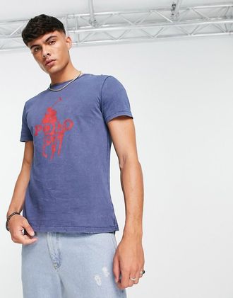 Polo Ralph Lauren T-shirt con logo grande blu navy