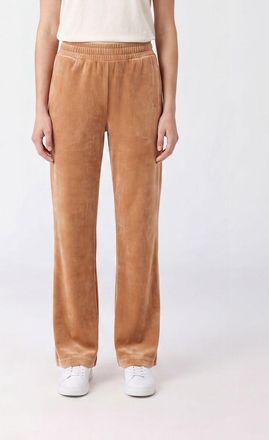 Chlo&eacute; Pantaloni jogging in velluto a gamba larga con logo ricamato