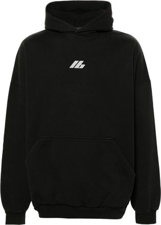 Balenciaga logo-print cotton hoodie - unisex - Cotton - 2 - Black