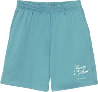 Sporty & Rich Stars Health logo-print shorts - women - Cotton - M - Blue