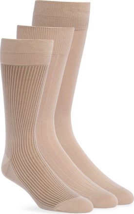 Lorenzo Uomo 3-Pack Dress Socks in Taupe at Nordstrom Rack