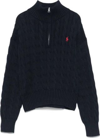 Polo Ralph Lauren Cable Knit Quarter-Zip Sweater, Size Large