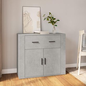 vidaXL Aparador De Madera Contrachapada Gris Hormig&oacute;n 80x33x70 Cm Vidaxl