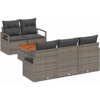 vidaXL Vidaxl - Conjunto De Sof&aacute; De Jard&iacute;n 6 Pcs Gris