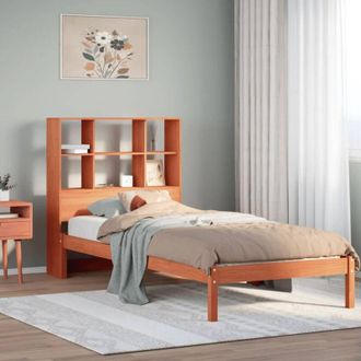 vidaXL Letto Libreria senza Materasso Marrone Cera 75x190 cm in Pino - Vidaxl