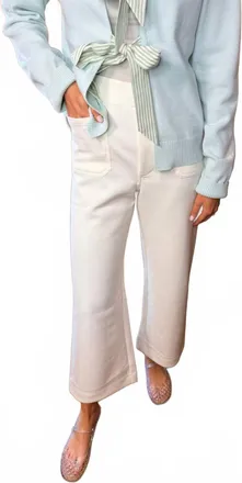 Entro Mid-Rise Ankle Length Pants In Off White