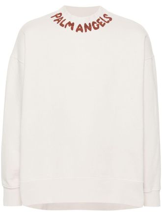 Palm Angels Sweater met logoprint - Beige