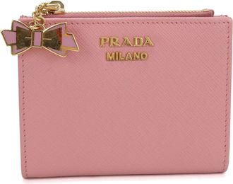 Prada Pink Leather Wallet (Bi-Fold) (Pre-Owned)