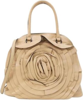 Valentino Pre-owned Garavani Leren Handtas - Dames - Vintage Handtas - Beige - ONE Size - Leer - Vintage