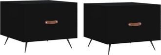 vidaXL Coffee Tables 2 pcs Black 50x50x40 cm Engineered Wood Vidaxl