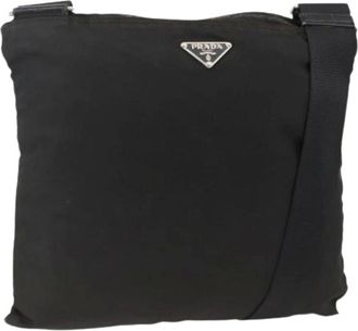 Prada Pre-owned Cross Body Bags, female, Black, Size: ONE SIZE Pre-owned Vintage Nylon Shoulder Bag