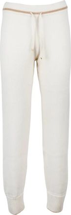 Eleventy Gebreide joggingbroek - Dames - Sweatpants - Wit - XS - Kasjmier - Broeken