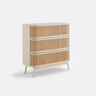 La Redoute Interieurs Commode, 3 laden, met rotanriet, LAORA