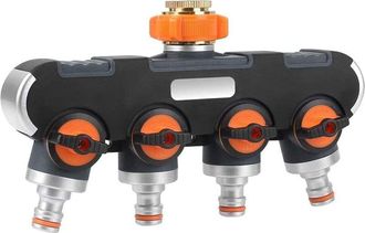 OEM Distributeur D Eau 4 Voies - 3/4 Pulgadas Y 1/2 Pulgada - Para Riego Jard&iacute;n Lavado Coche Animales - Flujo Ajustable Bloqueable - 1 Unidad