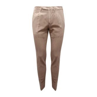 Santaniello Slim-fit Trousers, male, Beige, S, Evoluto Cotton/Linen Trousers
