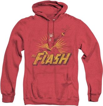 Gildan Justice League of America Flash Rough Distress Adult Heather Hoodie / Hooded Sweatshirt