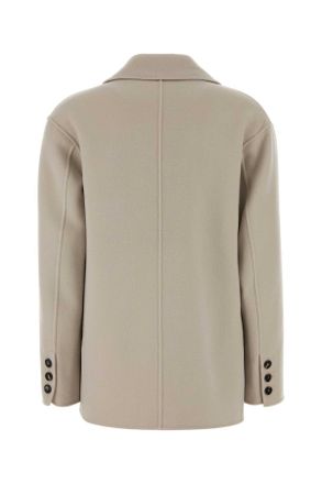 Max Mara Pale Beige Exterior: Virgin Wool Giacche E Gilet Jacket