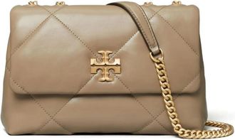 Tory Burch Chique Taupe Leren Crossbodytas - Dames - Schoudertassen - Groen - ONE Size - Leer - Tassen