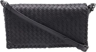 Bottega Veneta Pre-owned Cross Body Bags, female, Black, Size: ONE SIZE Pre-owned Leather Cross Body Bag