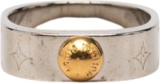 Louis Vuitton Gold Silver Metal Band Ring (Pre-Owned)