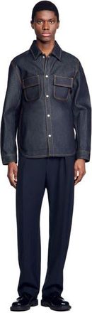 Sandro Denim oversized shirt in Raw-Denim at Nordstrom, Size Xx-Large