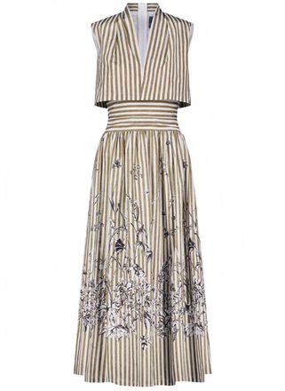Lela Rose Womens Collared V-Neck Dress In Walnut