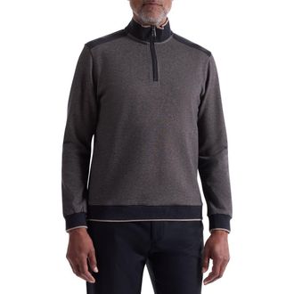 Bugatchi M&eacute;lange Quarter Zip Top in Taupe at Nordstrom Rack, Size Medium