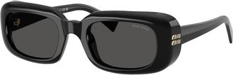 Miu Miu Rectangle-frame Sunglasses - Black - One Size