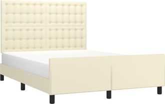 vidaXL Vidaxl - Estructura De Cama Sin Colch&oacute;n Cuero Sint&eacute;tico Crema 140x200 Cm