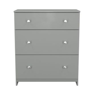 Lewis's Yarmouth 3 Drawer Deep Chest in Uniform Grey & Dusk Grey - Ready Assembled - Lewiss Home | TJ Hughes