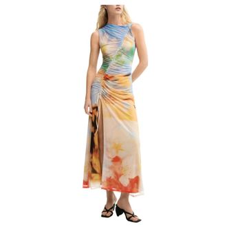 Desigual Maxi Dresses, female, Multicolor, Size: L Draped Maxi Dress