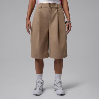 Nike Jordan Womens Jordan Flight Big Chino Shorts in Brown | IH0657-247