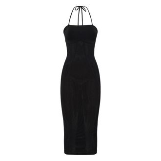 Wolford Halterneck Midi Jurk - Dames - Casual kleedjes - Zwart - S - Wol - Kleedjes