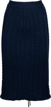 Kenzo Lace Up Midi Rok - Dames - Midirokken - Blauw - S - Katoen - Rokken