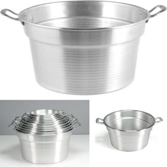 Trade Shop Trade Shop - Caldera De Pan De Aluminio Pesado Con Asas Cepilladas Grises Para Conservas - -di&aacute;metro 24cm