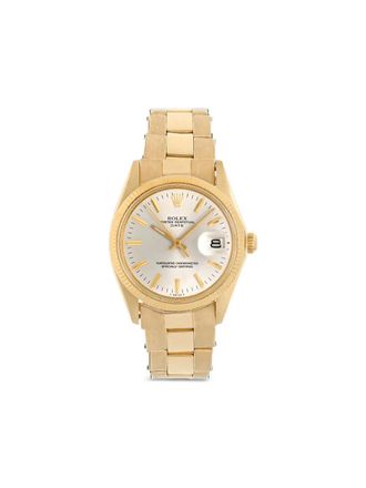Rolex Oyster Perpetual 34mm - men - 14kt Yellow Gold - One Size - White