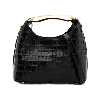 Elleme Handbags, female, Black, Size: ONE SIZE Small Boomeran Croco Leat