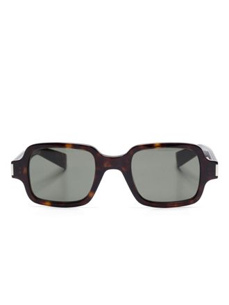 Saint Laurent Eyewear Occhiali da sole con effetto tartarugato - Nero