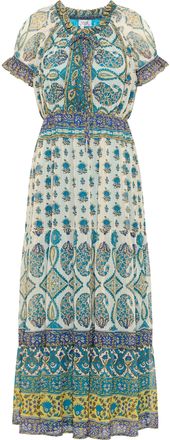 Usha Maxi-jurk met all-over print Dames Blauw Veelkleurig