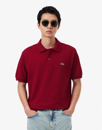 Lacoste Mens Lacoste Classic Fit L.12.12 Mens Short Sleeve Polo Shirt - Bordeaux 476 - Red - Size: 42