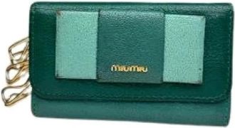 Miu Miu Pre-owned Leren Sleutelhanger - Dames - Vintage Accessoires - Groen - ONE Size - Leer - Vintage