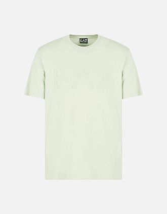 Emporio Armani Mens Large Embossed Logo Pastel Green T-Shirt - Size: 40