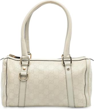 Gucci Pre-owned Shoulder Bags, female, White, Size: ONE SIZE Pre-owned Leather Top Handle Bag