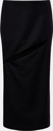 Jil Sander Cutout wool and mohair midi skirt