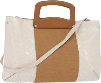 Ferragamo Pre-owned Leather Tote Bag - Dames - Vintage Shopper - Wit - ONE Size - Leer - Vintage
