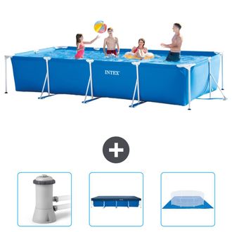 Intex Piscina Con Estructura Rectangular - 450x220x84 Cm - 4-piezas Scb76